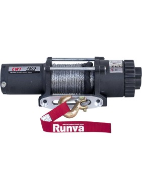 Электрическая лебёдка RUNVA 12V 4500A lbs синтетический трос EWT4500ASR