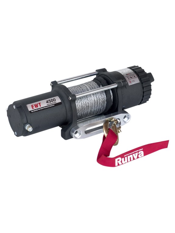 Электрическая лебёдка RUNVA 12V 4500A lbs синтетический трос EWT4500ASR