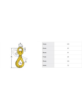 Крюк самозащелкивающийся с вертлюгом 12.5 т Haklift VAKL20