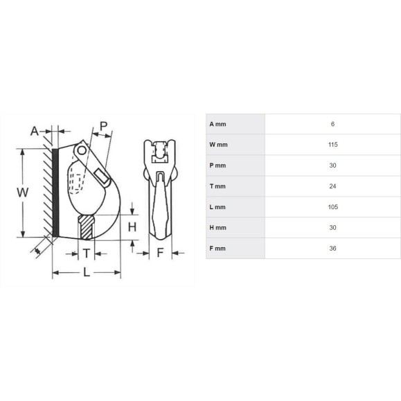 Крюк привариваемый 3.0 т Haklift KAKO03