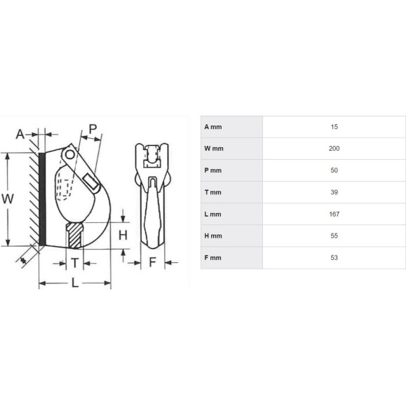 Крюк привариваемый 10.0 т Haklift KAKO10