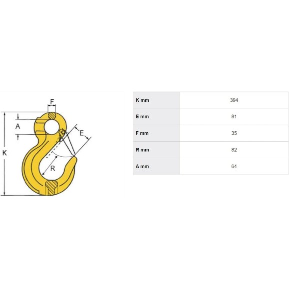Крюк с предохранителем 21.2 т Haklift SALK26