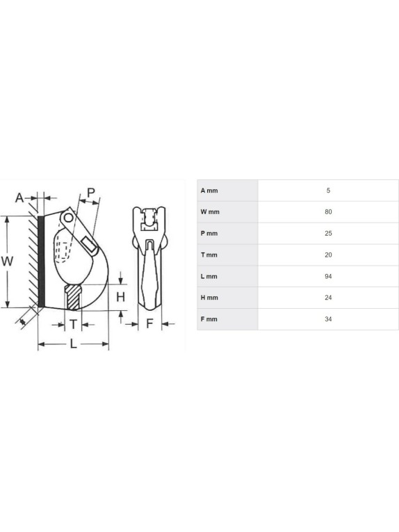 Крюк привариваемый 2.0 т Haklift KAKO02
