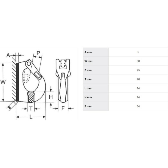 Крюк привариваемый 2.0 т Haklift KAKO02
