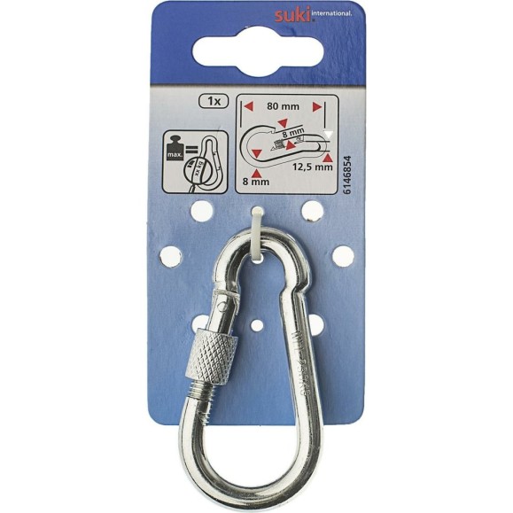 Усиленный винтовой карабин Suki 8x80 мм белый цинк 1 шт 169260 Усиленный винтовой карабин Suki 8x80 мм белый цинк 1 шт 169260