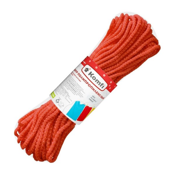 Полипропиленовый шнур Komfi 4 мм x 20 м, ассорти 110008