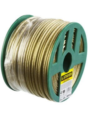 Стальной трос в полимерной оболочке STAYER 4 мм L=100 м 30410-40