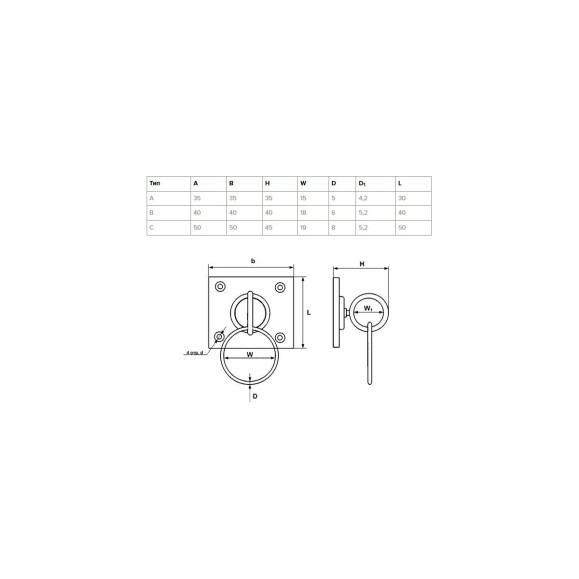 Кольцо с основанием ЦКИ M8397 C, A2, 5 шт. 72493