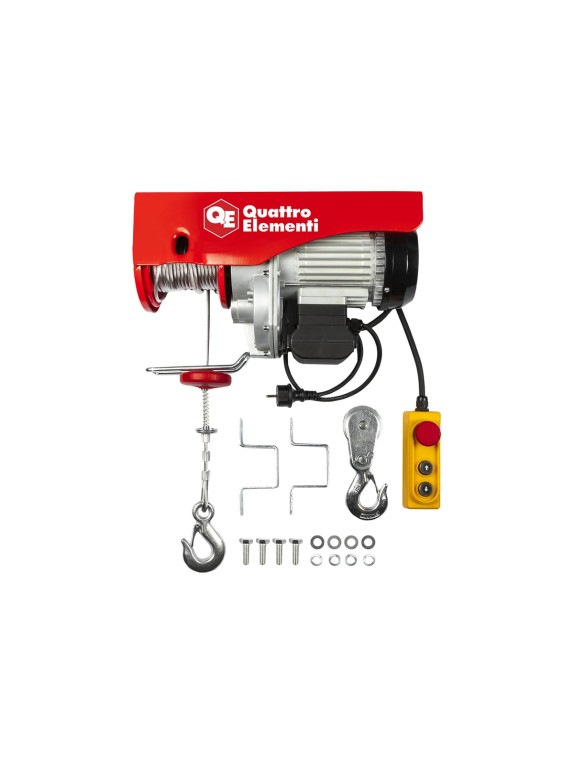 Электрическая таль QUATTRO ELEMENTI TL-1000 1600 Вт, 500/1000 кг, трос 12 м, блок полиспаст в компл. 793-701