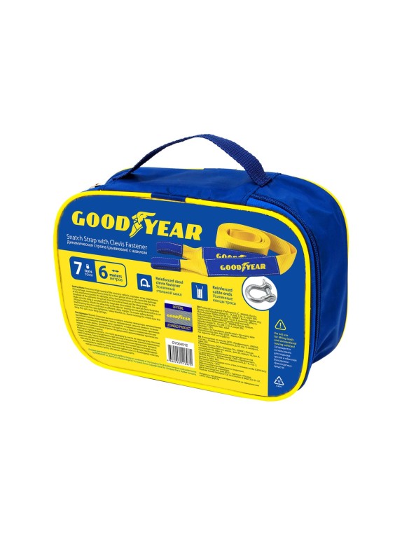 Динамическая стропа Goodyear рывковая, с шаклом, 7 тонн, 6 метров GY004012