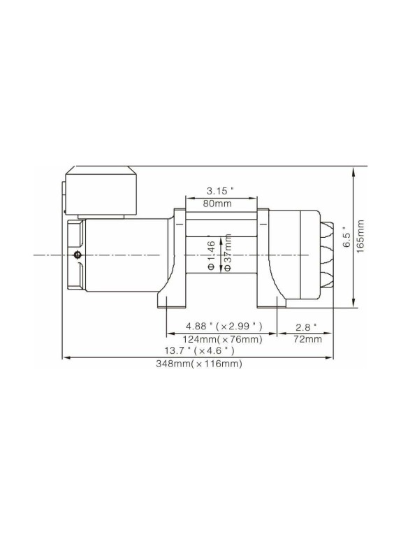 Электрическая лебёдка RUNVA 12V 3500A lbs 1588 кг синтетический трос EWP3500ASR