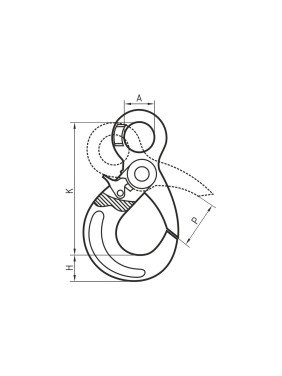 Самозащелкивающийся крюк 31.5 т HAKLIFT VAK32