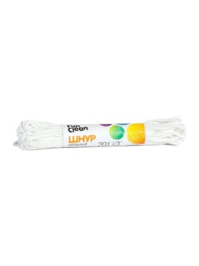 Вязаный шнур Fun Clean полипропиленовый, 3 мм, 20 м, белый 12462