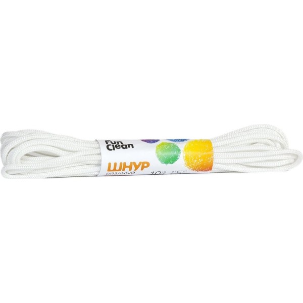 Вязаный шнур Fun Clean полипропиленовый, 5 мм, 10 м, белый 12467