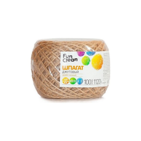 Джутовый шпагат Fun Clean 1120 текс, 100 м 12493