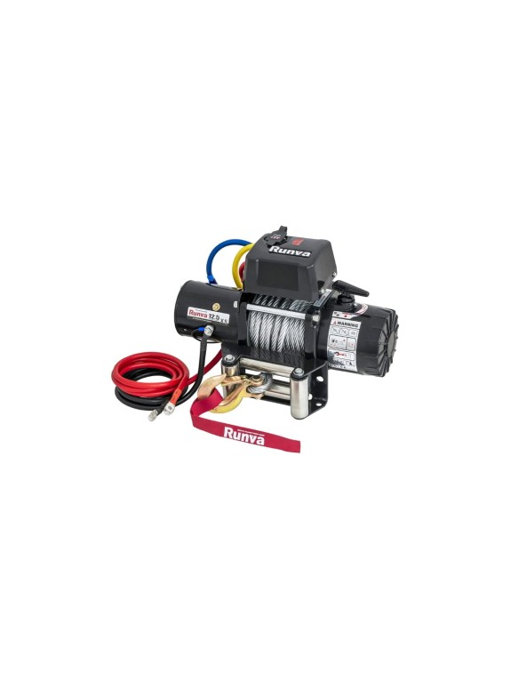 Электрическая лебёдка Runva 12V 12500 lbs 5670 кг короткий барабан стальной трос 12.5XS