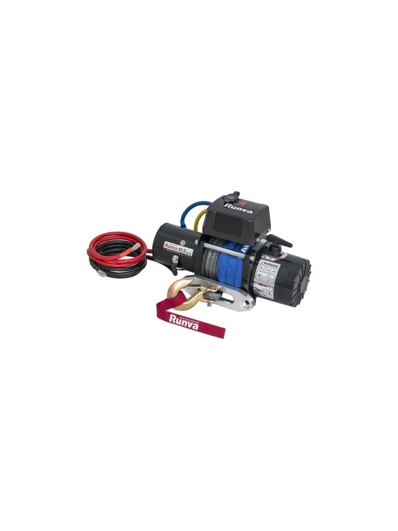 Электрическая лебёдка Runva 12V 12500 lbs 5670 кг короткий барабан синтетический трос 12.5XSSR