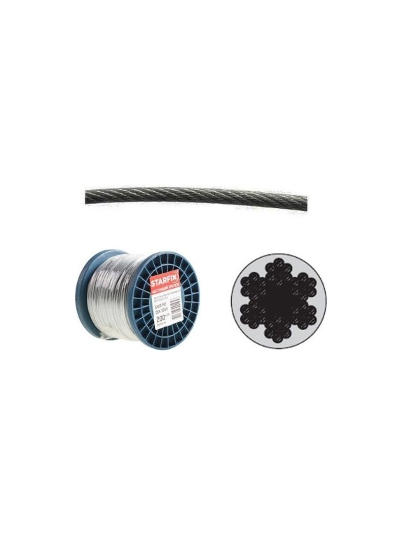 Стальной трос STARFIX в ПВХ, SWR М2, PVC М3, DIN 3055, бухта 200 м SMP-53703-200