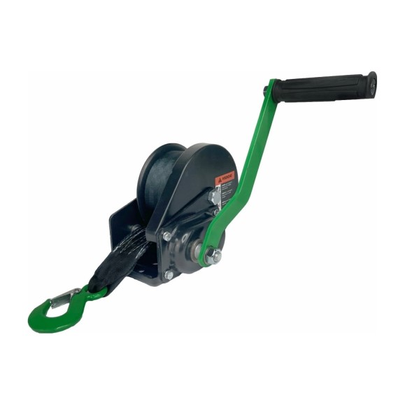 Лебедка ручная барабанная с тормозом HITCH HWB 1100 кг лента 10 м SZ073179