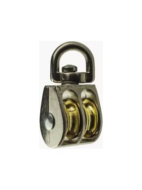 Двойной блок Bohrer металл никель, 1/2" под трос 5 мм, 1 шт. BDM-1/2