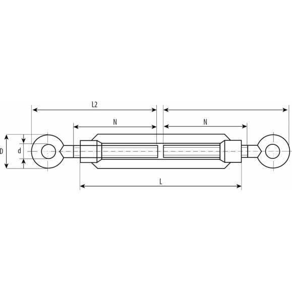 Талреп кольцо-кольцо DIN 1480 6 шт. (М10; ТФ5) Зубр 4-304375-10