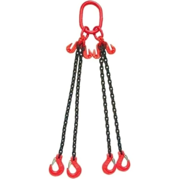 Цепной четырехветвевой строп с крюками-укоротителями КанТраст  4СЦ 3,15/5000 мм, на увеличенном звене 120x180 4STSUVZ3155000R Цепной четырехветвевой строп с крюками-укоротителями КанТраст  4СЦ 3,15/5000 мм, на увеличенном звене 120x180 4STSUVZ3155000R