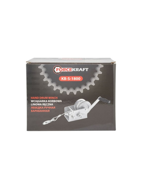 Лебедка барабанная ручная Forcekraft г/п 810кг FK-KB-S-1800(52423)