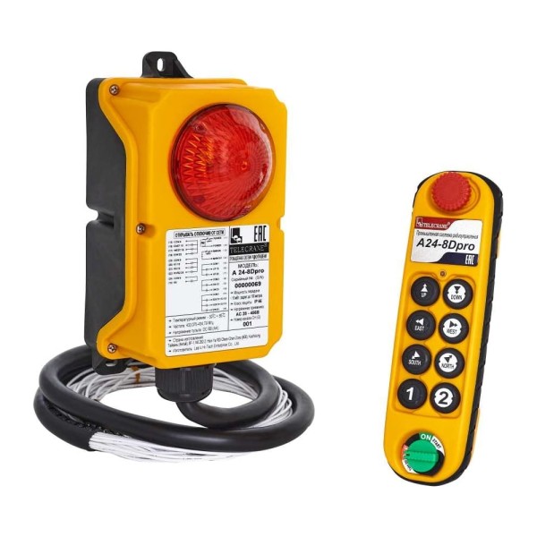 Радиоуправление TELECRANE a24-8dpro, пульт 8 кнопок, 2 скорости, питание ac28-456v 00-00004054