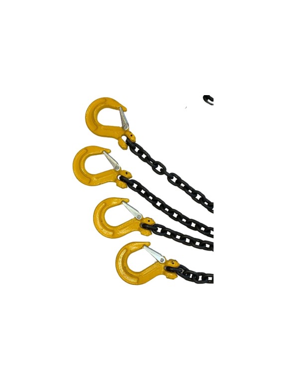 Цепной четырехветвевой строп ТРАСТ 4СЦ 6,7 т, 6000 мм с увеличенным звеном для автокрана (укоротители) 8 класс 4687203238773