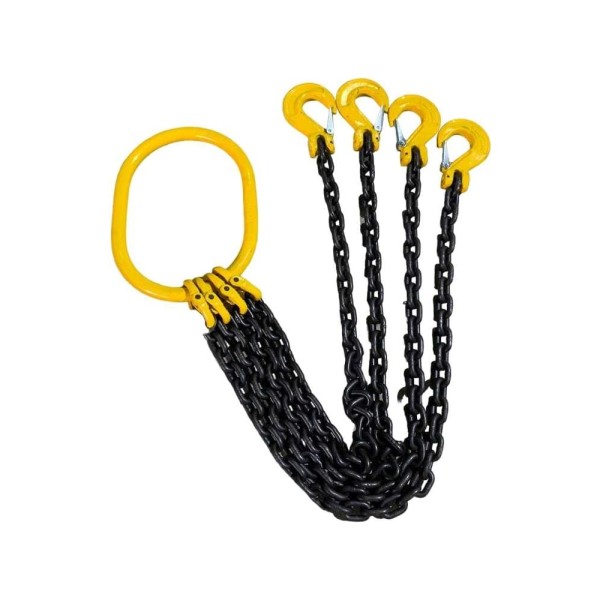 Цепной четырехветвевой строп ТРАСТ 4СЦ 6,7 т, 2000 мм, с увеличенным звеном для автокрана 8 класс  4687203238681