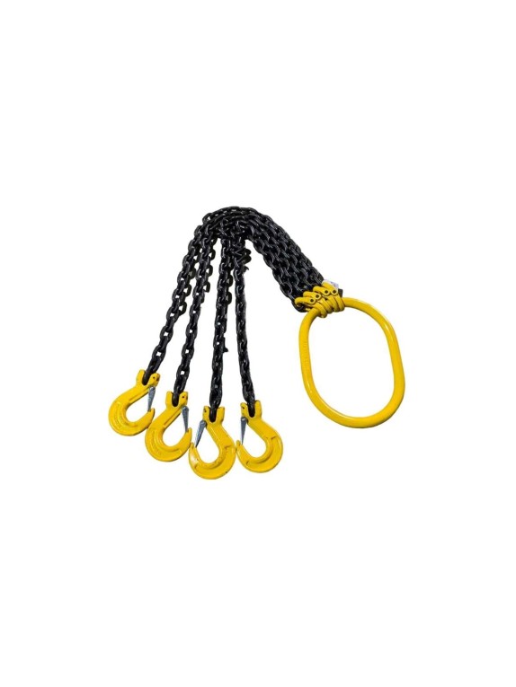 Цепной четырехветвевой строп ТРАСТ 4СЦ 6,7 т, 2000 мм, с увеличенным звеном для автокрана 8 класс  4687203238681