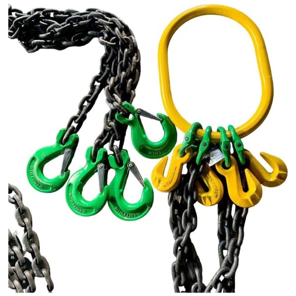 Цепной четырехветвевой строп ТРАСТ 4СЦ 6,7 т, 2000 мм, с увеличенным звеном для автокрана (укоротители) 8 класс 4687203238698