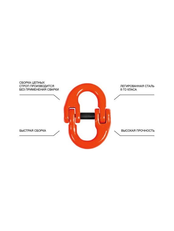 Цепной строп OCALIFT 2СЦ 1,6т 1,5м двухветвевой цепь глазированная 6x18 T8 G80 2sc1600t15f