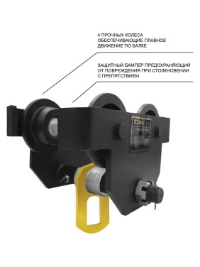 Каретка ручная OCALIFT DOPA 3т тип GCT тележка на двутавр холостая без привода dr3000