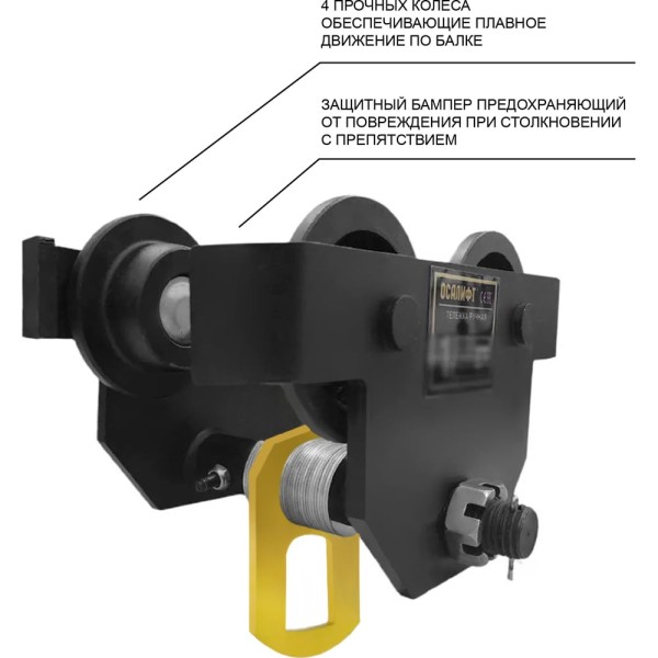 Каретка ручная OCALIFT DOPA 3т тип GCT тележка на двутавр холостая без привода dr3000