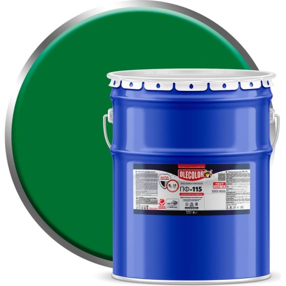 Эмаль OLECOLOR ПФ-115 зеленый, 20 кг 4300000196 Эмаль OLECOLOR ПФ-115 зеленый, 20 кг 4300000196