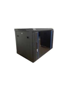 Настенный шкаф Wize Pro W9UR 19", 9U, 600x600 мм, стеклянная передняя дверь, задняя стенка металлическая, неоткидная, рэковые 136843