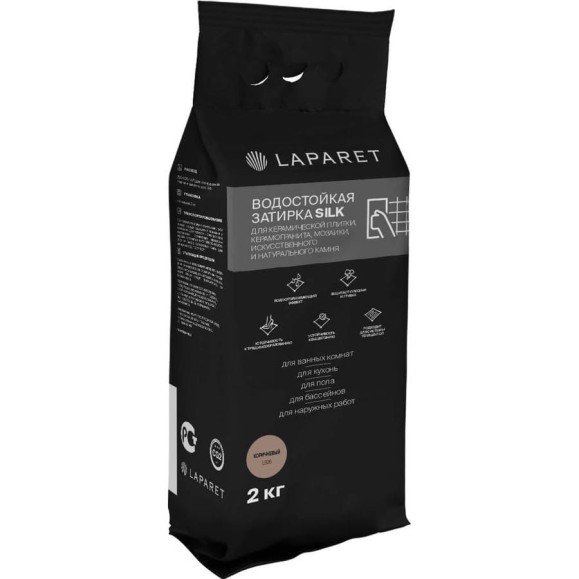 Цементная затирка LAPARET -fuga silk, коричневый, водостойкая, 2 кг, для керамической плитки, керамогранита, мозаики, камня х9999292893 Цементная затирка LAPARET -fuga silk, коричневый, водостойкая, 2 кг, для керамической плитки, керамогранита, мозаики, камня х9999292893