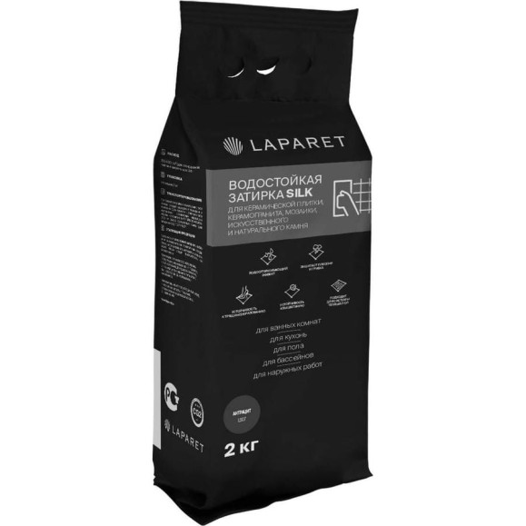 Цементная затирка LAPARET -fuga silk, антрацит, водостойкая, 2 кг, для керамической плитки, керамогранита, мозаики, искуственного и натурального камня х9999292894 Цементная затирка LAPARET -fuga silk, антрацит, водостойкая, 2 кг, для керамической плитки, керамогранита, мозаики, искуственного и натурального камня х9999292894