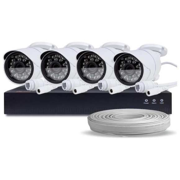 Комплект видеонаблюдения PS-link IP 2Мп KIT-C204IP-POE 4 камеры для улицы 2613