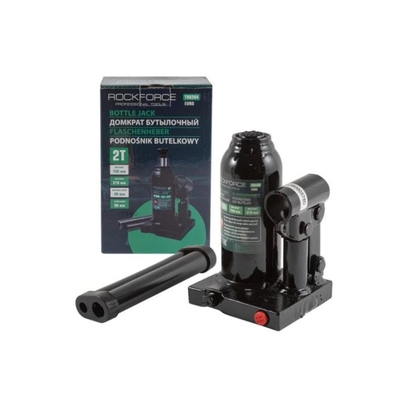 Гидравлический бутылочный домкрат Rockforce с клапаном 2т RF-T90204EURO(15109)