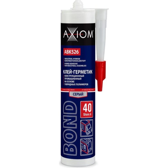 Клей-герметик конструкционный на основе гибридных полимеров AXIOM серый ABK526 Клей-герметик конструкционный на основе гибридных полимеров AXIOM серый ABK526
