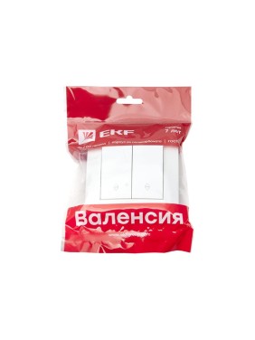 Проходной 2-клавишный выключатель EKF Валенсия, 10А белый PROxima EWV10-027-10