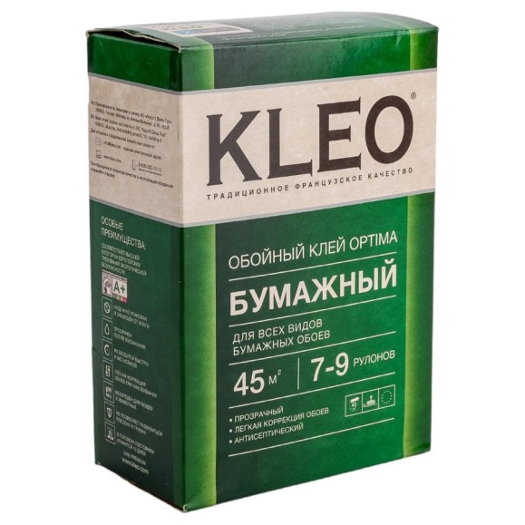 Обойный клей для любых бумажных обоев KLEO сыпучий 011 OPTIMA 7-9P Обойный клей для любых бумажных обоев KLEO сыпучий 011 OPTIMA 7-9P