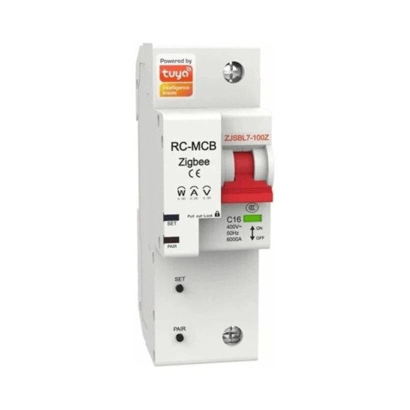 Выключатель Moes Zigbee circuit breaker 1P 16A ZCB-SC-1P16