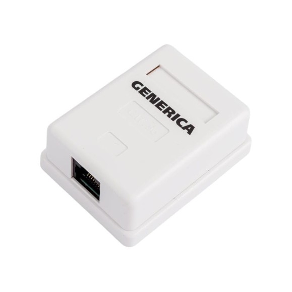 Информационная розетка GENERICA RJ45 кат.5е UTP 1 порт настенная CS2-1C5EU-12-G
