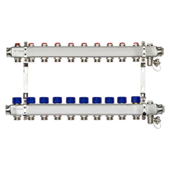 Комплект коллекторов с кронштейнами Ридан SSM-10R set 10 контуров 088U0980R