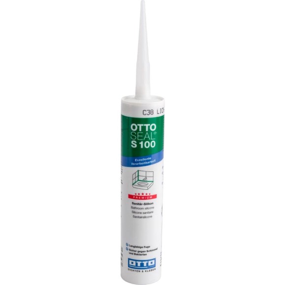 Профессиональный силиконовый герметик OTTO-CHEMIE светло-серый, 300 мл S100/C38