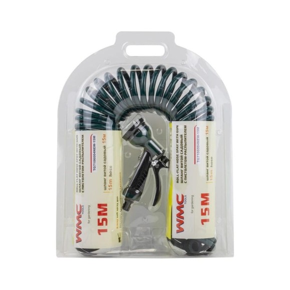 Шланг винтовой садовый с пистолетом-распылителем 15м WMC TOOLS WMS Tools WMC-TG7106004NEW-15M(56342) Шланг винтовой садовый с пистолетом-распылителем 15м WMC TOOLS WMS Tools WMC-TG7106004NEW-15M(56342)