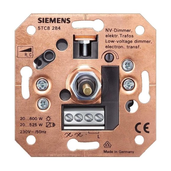 Низковольтный нажимной диммер Siemens DELTA ВКЛ/ВЫКЛ 5TC8284 Низковольтный нажимной диммер Siemens DELTA ВКЛ/ВЫКЛ 5TC8284